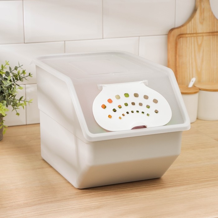 Контейнер для овощей Доляна, 11,2 л, 32,3&times;22&times;21,7 см, серый