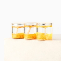 Свечи гелевые новогодние &laquo;На счастье&raquo; на Новый год на Новый год, 3 шт, золотые, 2,5 х2,5 х 2,5 см