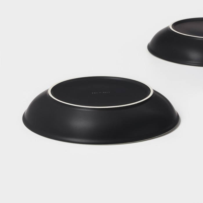 Набор тарелок керамических Magistro Matt black, 950 мл, 23,5&times;4 см, 2 шт