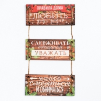 Ключница настенная новогодняя «Правила дома», на Новый год Ключница настенная новогодняя «Правила дома», на Новый год