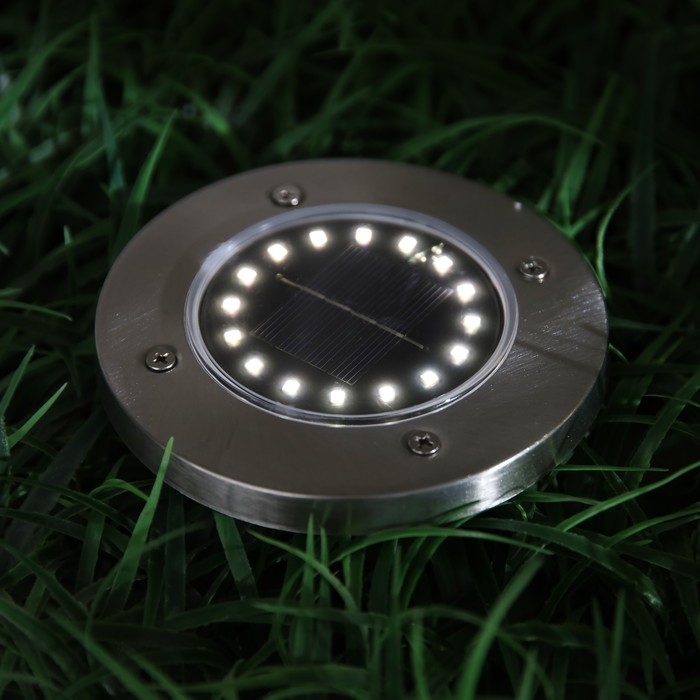 Садовый светильник на солнечной батарее, 11.5 &times; 13 &times; 11.5 см, 16 LED, свечение тёплое белое