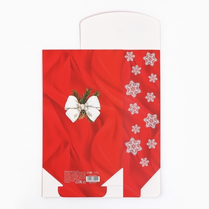 Коробка подарочная новогодняя складная &laquo;Снежный шар&raquo;, 15 х 7 х 22 см, Новый год