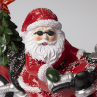 Светодиодная фигура &laquo;Дед Мороз на мотоцикле&raquo; 30 &times; 10 &times; 6 см, полистоун, батарейки ААх3 (не в комплекте), свечение мульти