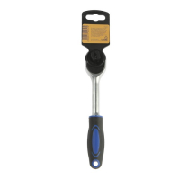 Вороток с трещоткой ТУНДРА, CrV, квадрат 3/8", изогнутая 2К рукоятка, 72 зубца, 200 мм Вороток с трещоткой ТУНДРА, CrV, квадрат 3/8", изогнутая 2К рукоятка, 72 зубца, 200 мм