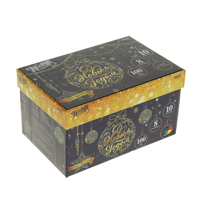 Гирлянда &laquo;Нить&raquo; 10 м, IP44, тёмная нить, 100 LED, свечение мульти, 8 режимов, 220 В