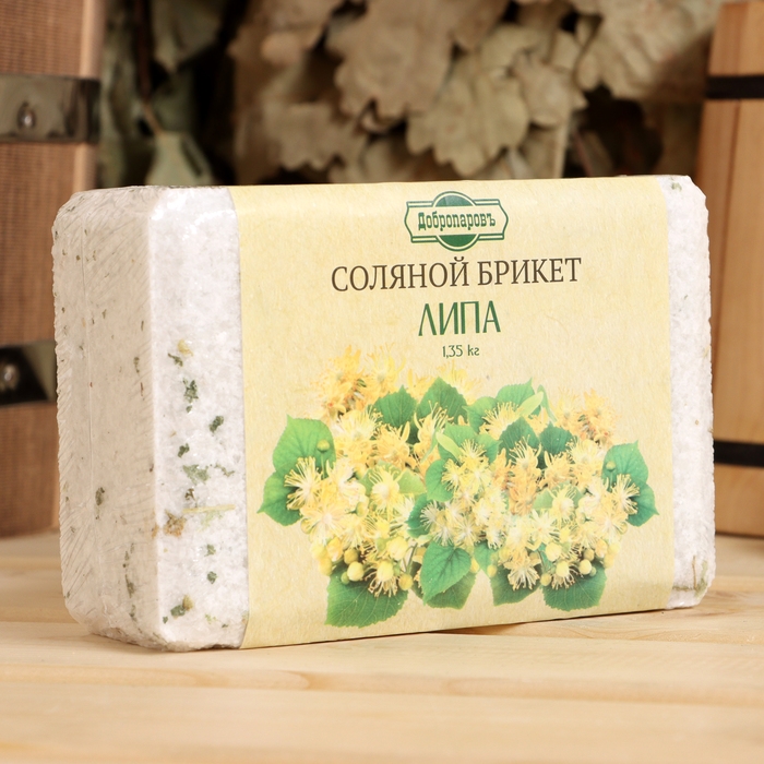Соляной брикет Соляной брикет "Липа" с алтайскими травами, 1,35 кг "Добропаровъ"