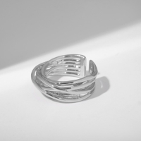 Кольцо «Тренд» нити, цвет серебро, безразмерное Кольцо «Тренд» нити, цвет серебро, безразмерное