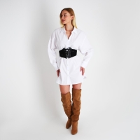 Ремень женский, ширина 12 см, на молнии, цвет чёрный