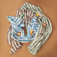 Полотенце банное Этель "Полосы", цв. серый, 70х140 см, 100% п/э, 240 г/м2 Полотенце банное Этель "Полосы", цв. серый, 70х140 см, 100% п/э, 240 г/м2