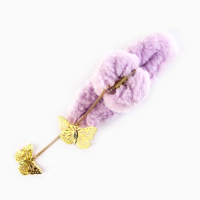 Краб для волос пушистый &laquo;Самая красивая&raquo; с подвеской, 3 х 12 см