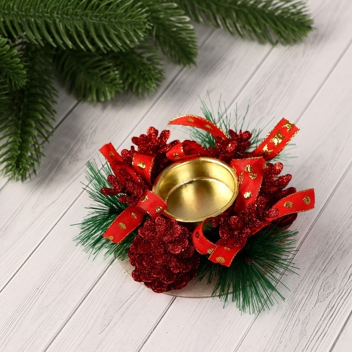 Подсвечник на одну свечу Подсвечник на одну свечу "Красный" 10х4 см отв d-4 см