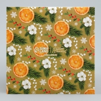 Складная коробка под маленький торт &laquo;Апельсины&raquo;, 15 х 15 х 18 см, Новый год