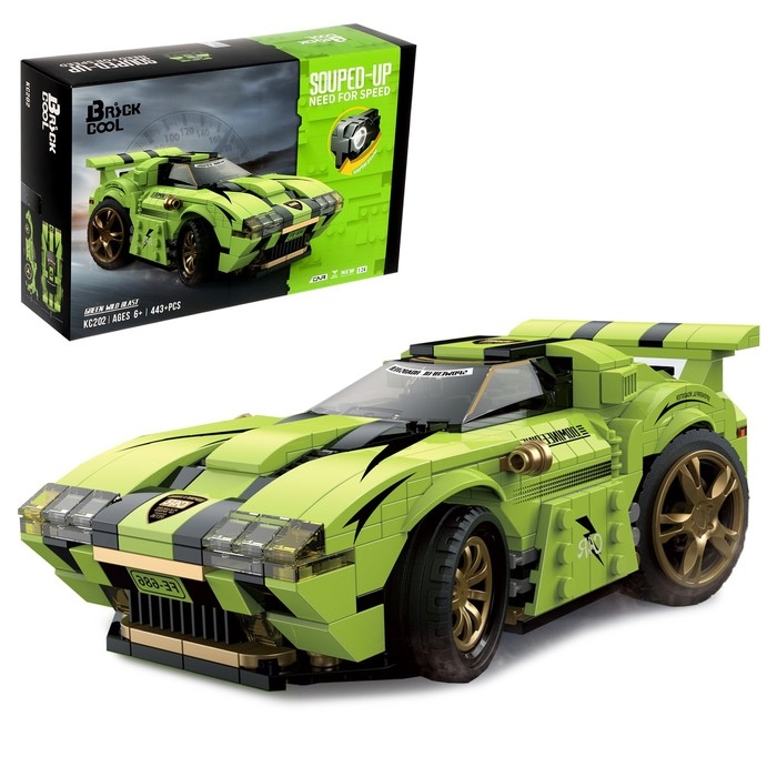 Конструктор Гонка &laquo;Цикада&raquo;, инерционный механизм, 443 детали