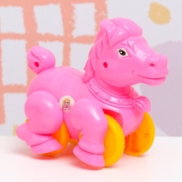 Развивающая игрушка - каталка детская "Лошадка", 12 х 7 х 10 см, микс