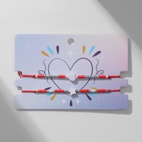 Браслет-оберег &laquo;Красная нить&raquo; набор 2 шт., ракушка, цвет белый