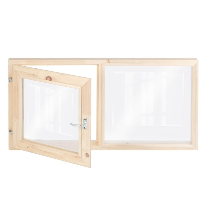 Окно двухстворчатое, 50&times;100см, двойное стекло ХВОЯ