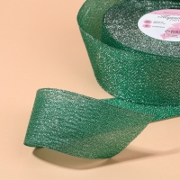 Лента парчовая, 40 мм, 23 ± 1 м, цвет зелёный №41 Лента парчовая, 40 мм, 23 ± 1 м, цвет зелёный №41