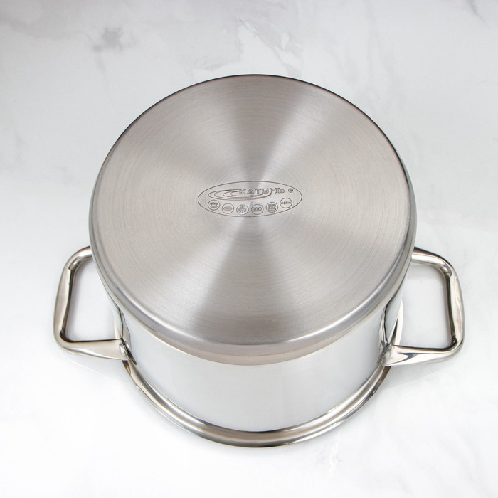 Кастрюля &laquo;Титан&raquo;, 8 л, d=24 см, h=18 см, металлическая крышка, капсульное дно, индукция