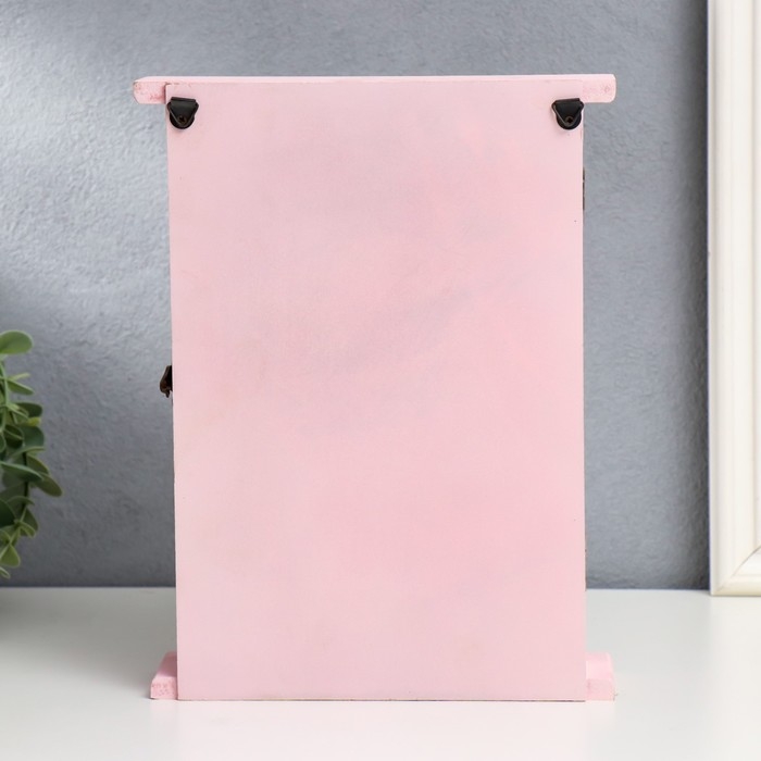 Ключница дерево Ключница дерево "Сердечко на бантике" розовая 26,5х21х6,5 см