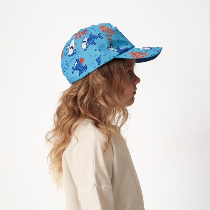 Кепка детская MINAKU Кепка детская MINAKU "Акулы" цвет голубой, р-р 52