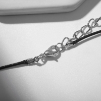 Кулон на шнурке &laquo;Чёрная ночь&raquo; сердечко в обрамлении, цвет белый в серебре на чёрном шнурке, 35 см