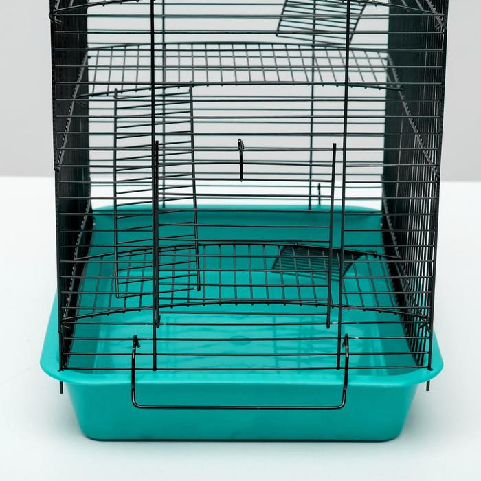 Клетка для грызунов Клетка для грызунов "Пижон" №9, с 3-я этажами, без наполнения, 33 х 24 х 38 см, бирюзовая