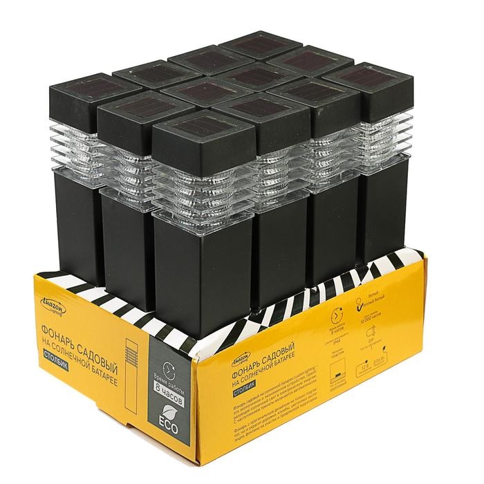 Садовый светильник на солнечной батарее &laquo;Столбик&raquo;, 6 &times; 39 &times; 6 см, 1 LED, свечение тёплое белое