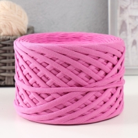 Трикотажная пряжа, ширина 7-9 мм, 100м/295 гр&plusmn;10% (07 - розовый)