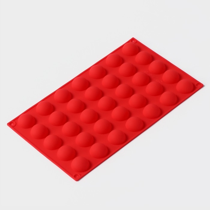 Форма для выпечки Доляна &laquo;Полусферы&raquo;, силикон, 30&times;17,5 см, 35 ячеек (d=2,5), цвет МИКС