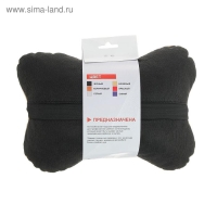 Подушка автомобильная косточка, на подголовник, велюр, бежевый, ромб, 16 х 24 см