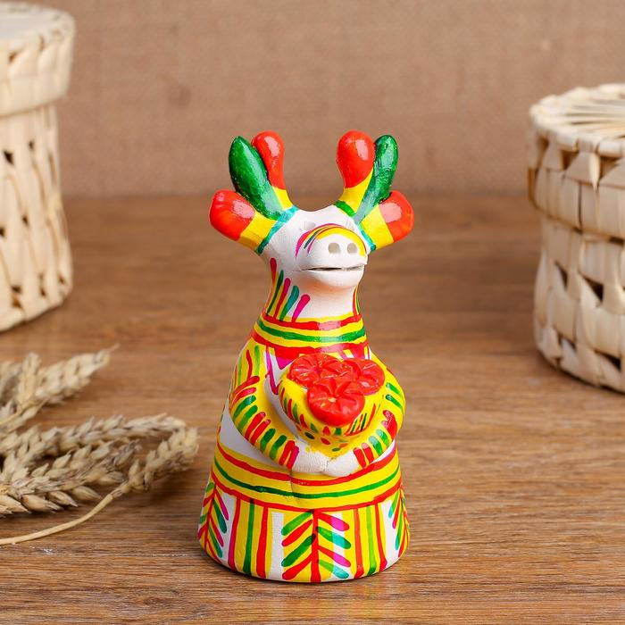 Филимоновская игрушка колокольчик &laquo;Олень&raquo;