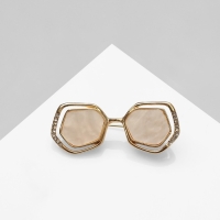 Брошь &laquo;Очки&raquo; гламур, цвет белый в золоте