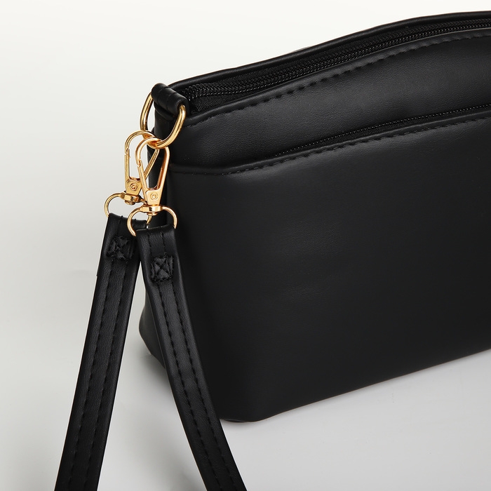 Сумка женская кросс-боди на молнии, цвет чёрный Сумка женская кросс-боди на молнии, цвет чёрный