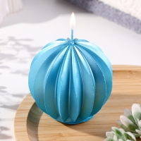 Свеча фигурная "Шар граненый", 6,5х6,5 см, бирюзовый Свеча фигурная "Шар граненый", 6,5х6,5 см, бирюзовый