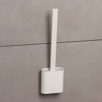 Ёршик для унитаза силиконовый Доляна &laquo;Лилу&raquo;, 4,3&times;9,5&times;36 см, цвет белый