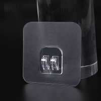 Крючок самоклеящийся для прутьев, прозрачная основа, 5,6&times;5,6 см, 10 шт