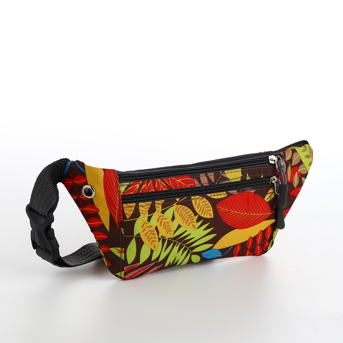Поясная сумка на молнии, 2 наружных кармана, цвет разноцветный Поясная сумка на молнии, 2 наружных кармана, цвет разноцветный