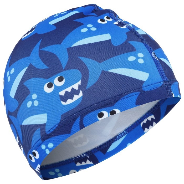 Шапочка для плавания детская ONLYTOP Swim &laquo;Акулы&raquo;, тканевая, обхват 46-52 см
