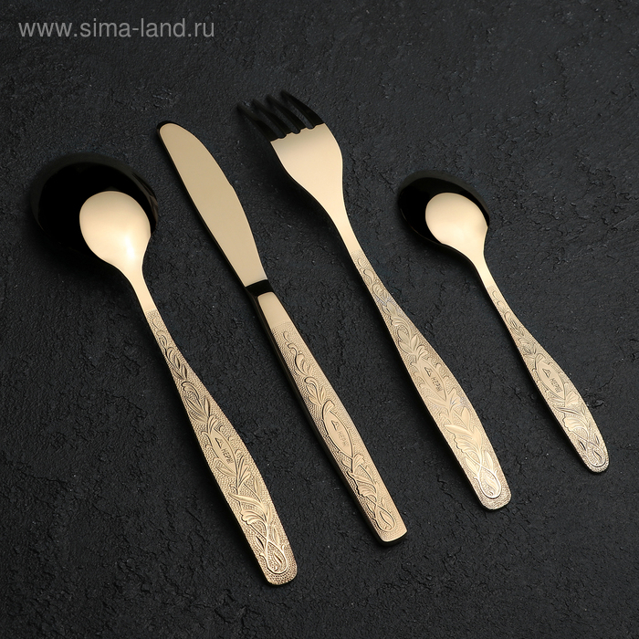 Набор столовый &laquo;Уралочка&raquo;, 24 предмета, толщина 2 мм, декоративное покрытие, МИКС