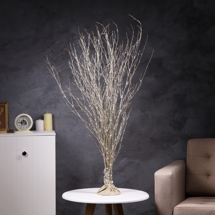 Светодиодная фигура &laquo;Ветви бежевые&raquo; 100х108х6 см, 30 LED, батарейки АAх3 (не в комплекте), свечение теплое белое