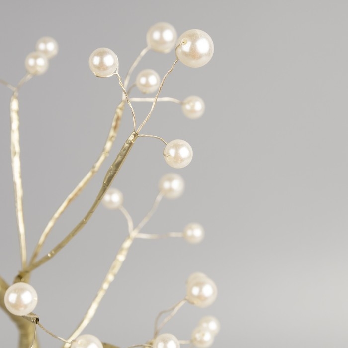 Светодиодный куст &laquo;Жемчужины золотистые&raquo; 45 см, 36 LED, постоянное свечение, батарейки ААх3 (не в комплекте), USB, свечение тёплое белое