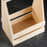 Ящик для пива 22,5х15,5х33 см под 6 бутылок, натуральный Ящик для пива 22,5х15,5х33 см под 6 бутылок, натуральный