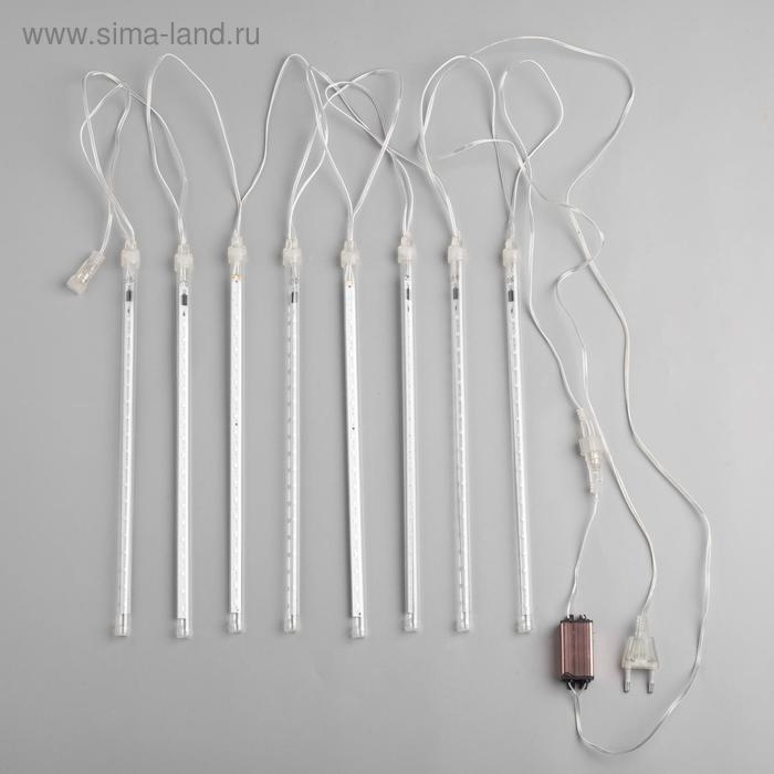 Гирлянда &laquo;Сосульки&raquo; 2.5 &times; 0.3 м, IP65, прозрачная нить, 192 LED, свечение жёлтое с эффектом стекания, 12 В