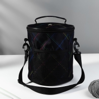 Сумка-футляр &laquo;Неон&raquo;, 2 люверса, d = 21 &times; 23 см, цвет чёрный/разноцветный