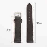 Ремешок для часов, мужской, 18 мм, запряжник 75 мм, горт 115 мм, кожа, коричневый Ремешок для часов, мужской, 18 мм, запряжник 75 мм, горт 115 мм, кожа, коричневый