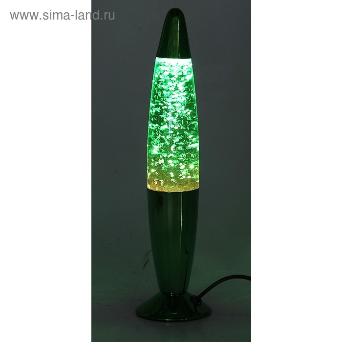 Лава-лампа "Ракета" 1х30Вт Е14-R39 (блестки) зеленый 8х8х34см