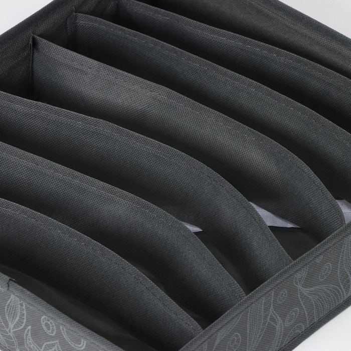 Органайзер для хранения белья Доляна «Нея», 7 ячеек, 34×30×8 см, цвет серый Органайзер для хранения белья Доляна «Нея», 7 ячеек, 34×30×8 см, цвет серый