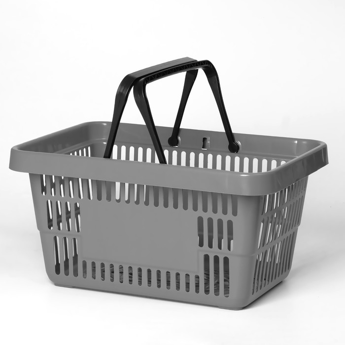 Корзина покупательская пластиковая 20 л, цвет серый Корзина покупательская пластиковая 20 л, цвет серый