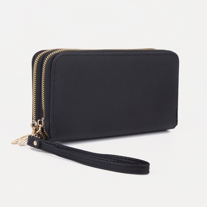 Кошелёк женский на молниях, цвет чёрный Кошелёк женский на молниях, цвет чёрный
