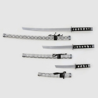 Макет оружия &laquo;Сувенирные катаны на подставке 3в1. Серая змея&raquo;, подарочный набор, ножны кожзам, 47 см; 70 см; 89 см